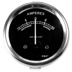 Amperimetro 2" Fundo Preto Escala -8-0+8