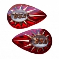 Emblema Depósito Gas. BSA C15/A7 A10  Encarnado  Plástico, Pera 40-8014,40-8015