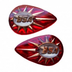 Emblema Depósito Gas. BSA C15/A7 A10  Encarnado  Plástico, Pera 40-8014,40-8015