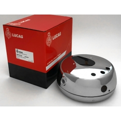 Farol 7" Cromado Plano Triumph t100 1971 3 luz avisadora e botão Farol 7" Cromado Plano Triumph t100 1971 3 luz avisadora e botão